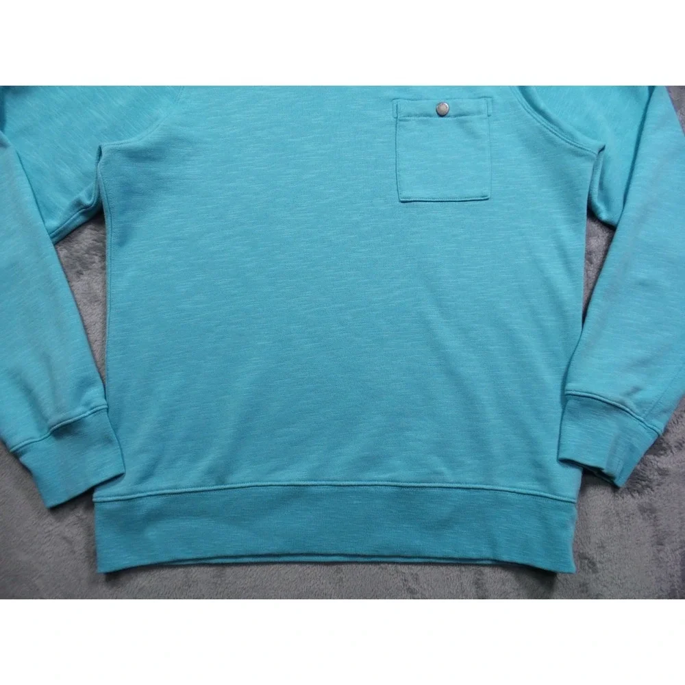 LL Bean‎ Sweatshirt Mens Size Medium Blue Lakewashed Cotton Crewneck Pocket